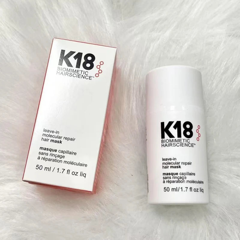 50ml K18 Leave-In Molecular kertain Repair Hair Mask Softens Restores Damaged Hair Deep Keratin Treatment for Hair and Scalp