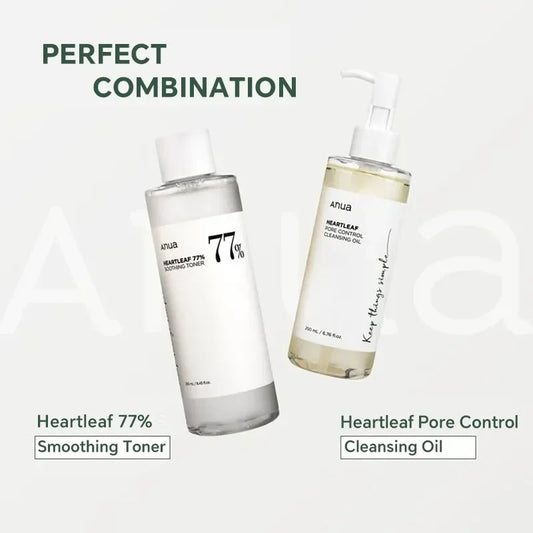 Anua Skin Care Set Heartleaf  77% Toner Deep Cleansing Oil Remove Cosmetic Face Cleanser Skincare Products Original