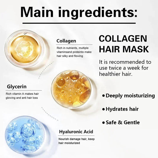 Collagen Hair Care Deep Repair Conditioning Moroccan Argan Oil Hair 
Mask EssenceFor Dry Damaged Hair Repair Revitalize Hair Care