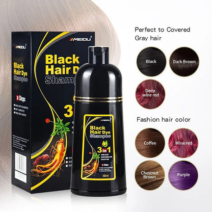 Meidu 3 In 1 Instant Coloring Shampoo Natural .