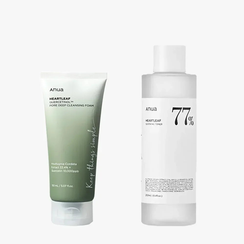 Anua Skin Care Set Heartleaf  77% Toner Deep Cleansing Oil Remove Cosmetic Face Cleanser Skincare Products Original