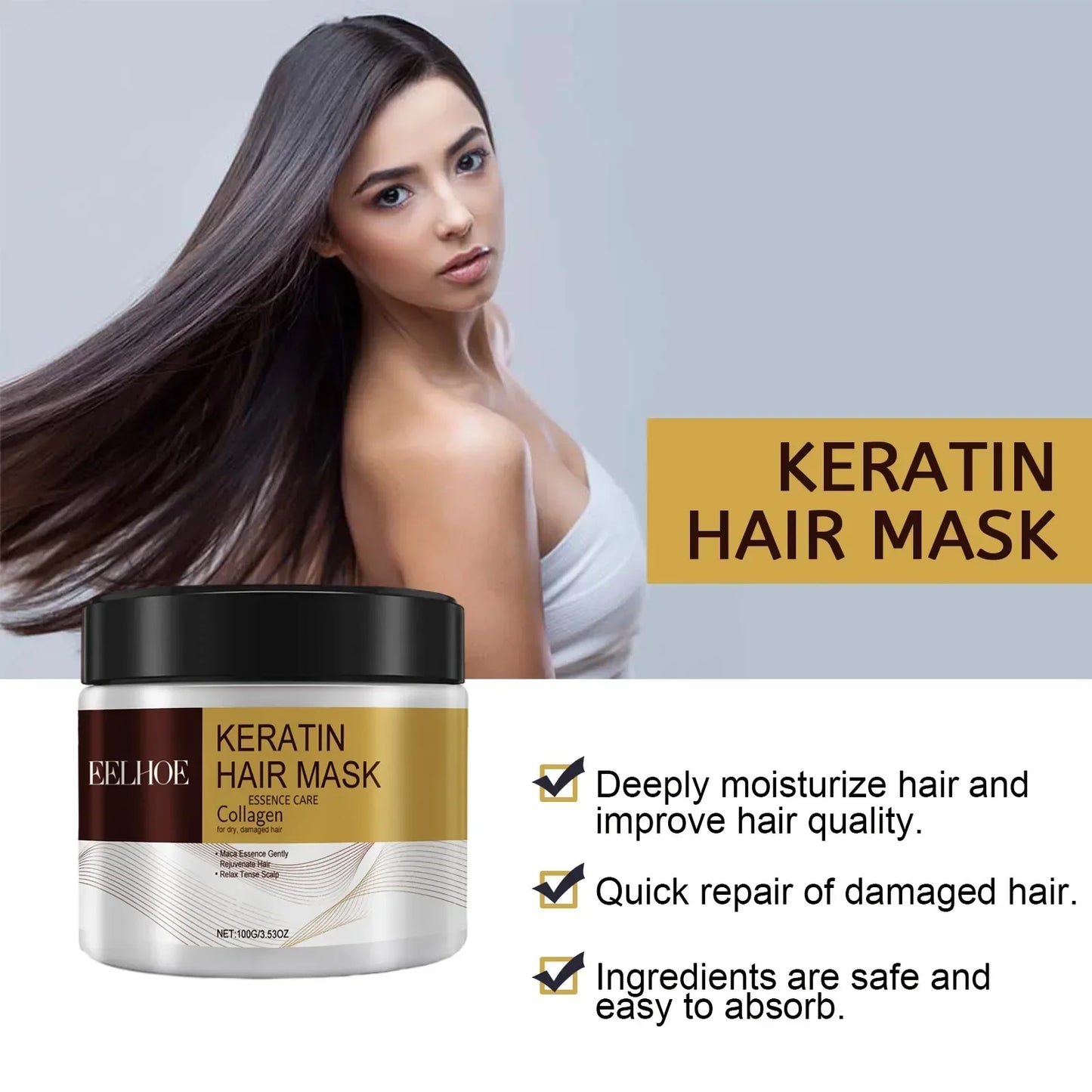 Hair Membrane Natural Repair Hair Mask Prevent Dryness 
Split Ends Repair Damage Frizz Tangles Soft Smooth Hair Care Products