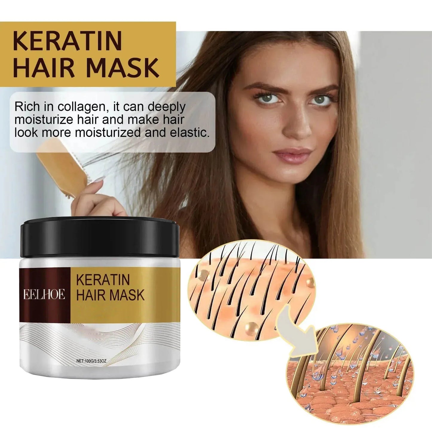 Hair Membrane Natural Repair Hair Mask Prevent Dryness 
Split Ends Repair Damage Frizz Tangles Soft Smooth Hair Care Products