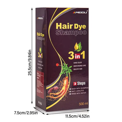 Meidu 3 In 1 Instant Coloring Shampoo Natural .