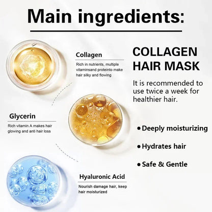 Collagen Hair Care Deep Repair Conditioning Moroccan Argan Oil Hair 
Mask EssenceFor Dry Damaged Hair Repair Revitalize Hair Care