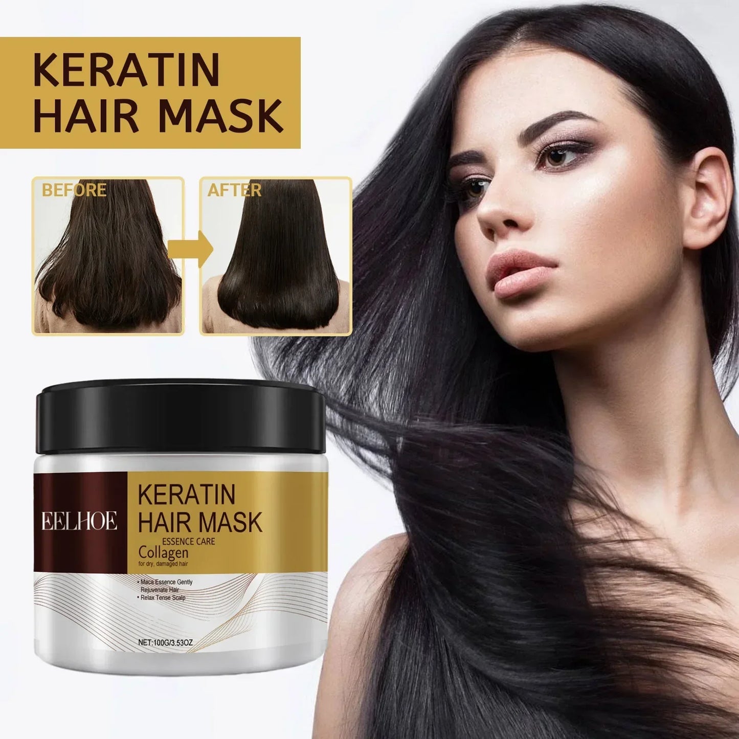 Hair Membrane Natural Repair Hair Mask Prevent Dryness 
Split Ends Repair Damage Frizz Tangles Soft Smooth Hair Care Products